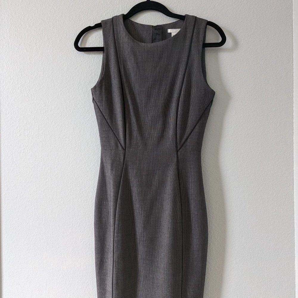 H&M Sheath Dress Gray Checks Size 4